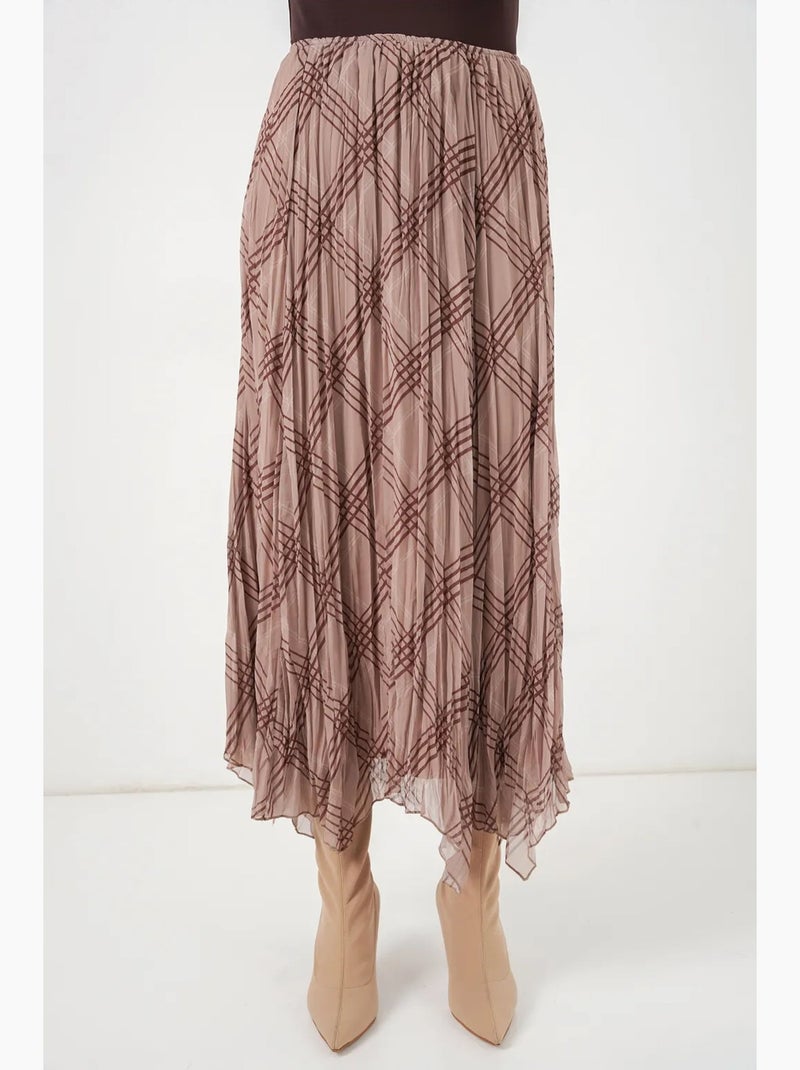 Gonna maxi asimmetrica con motivo bdart Beige argilla - Kiabi