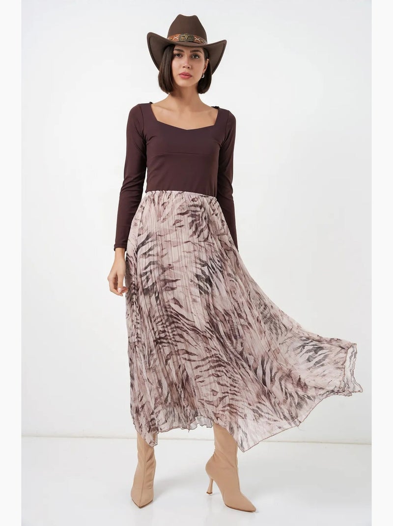 Gonna maxi asimmetrica con motivo bdart Rosa pallido - Kiabi