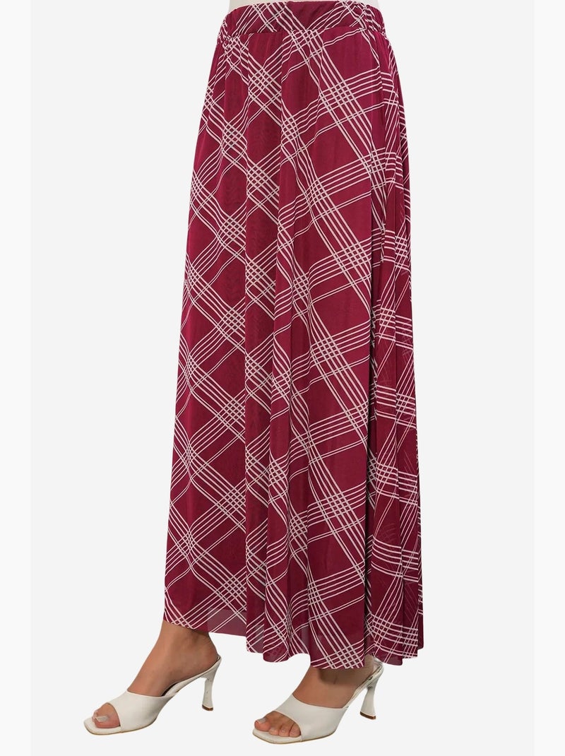 Gonna maxi floreale a vita alta bdart Rosso bordeaux - Kiabi