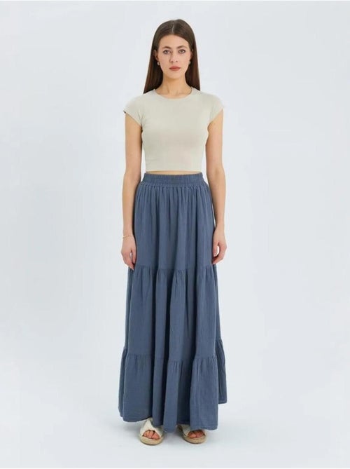 Gonna maxi in cotone mixray - Kiabi Gonna maxi in cotone mixray - Kiabi