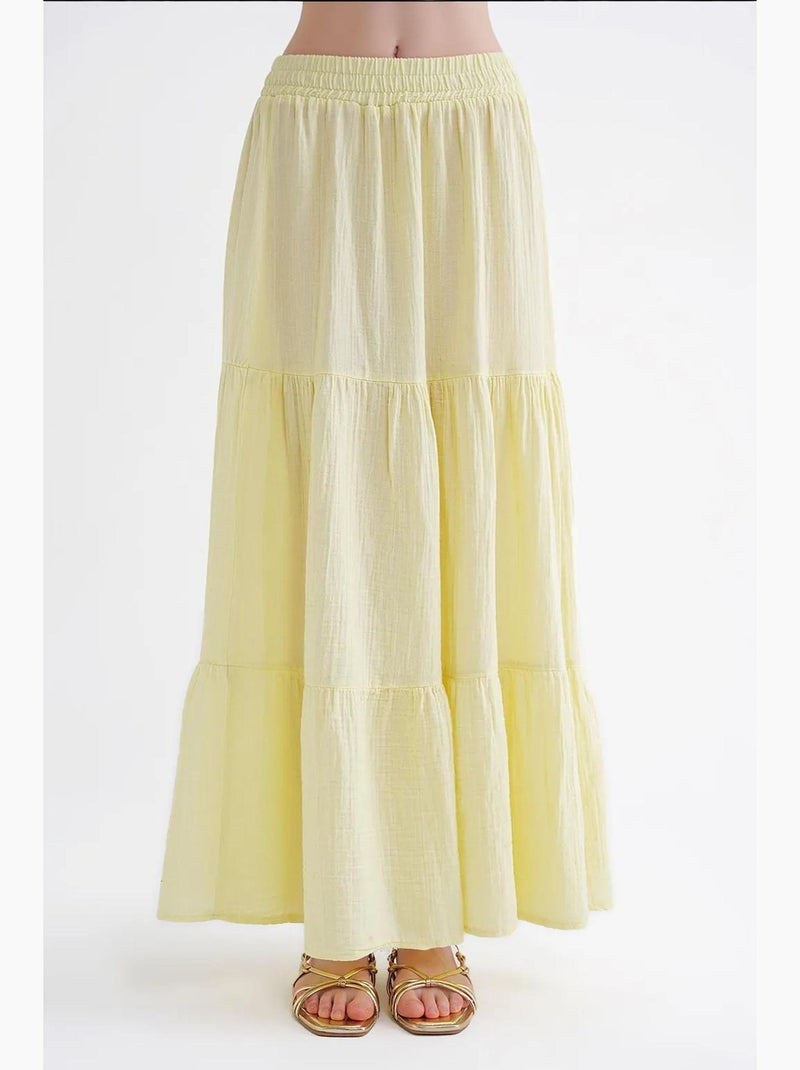 Gonna maxi in cotone mixray Giallo - Kiabi