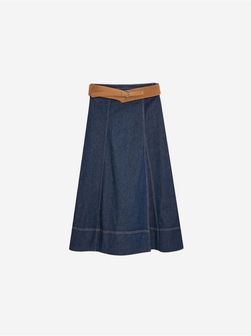 Gonna maxi in denim a linea a a vita alta con cintura dilvin - Kiabi Gonna maxi in denim a linea a a vita alta con cintura dilvin - Kiabi