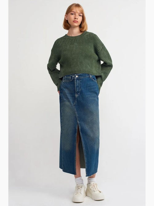 Gonna maxi in denim a vita alta a linea a dilvin - Kiabi Gonna maxi in denim a vita alta a linea a dilvin - Kiabi
