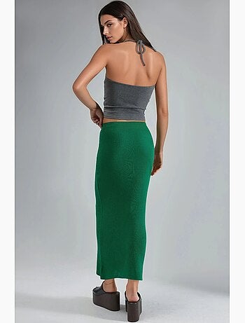 Gonna maxi in maglia a coste a vita alta my fashion
