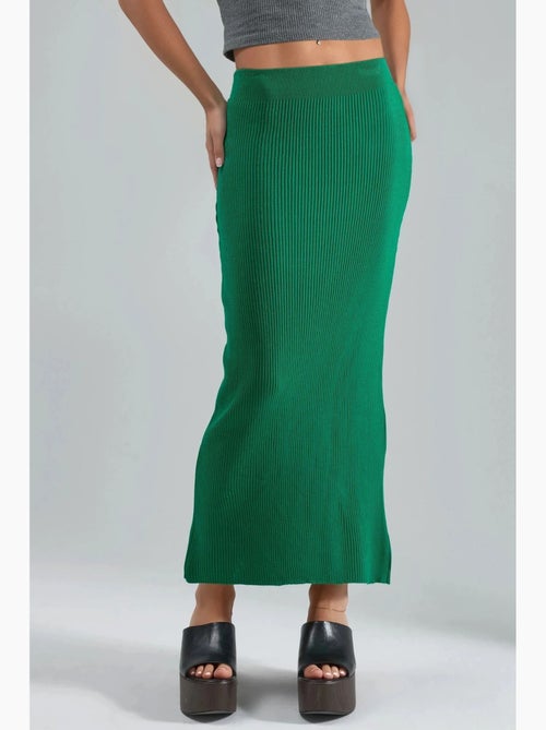 Gonna maxi in maglia a coste a vita alta my fashion - Kiabi