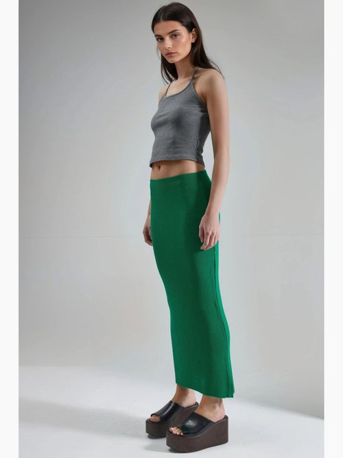 Gonna maxi in maglia a coste a vita alta my fashion - Kiabi