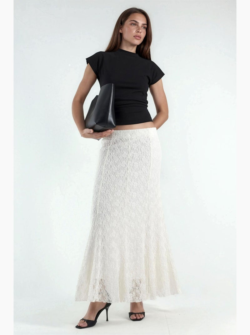Gonna maxi in pizzo a vita alta hiccup Crema - Kiabi