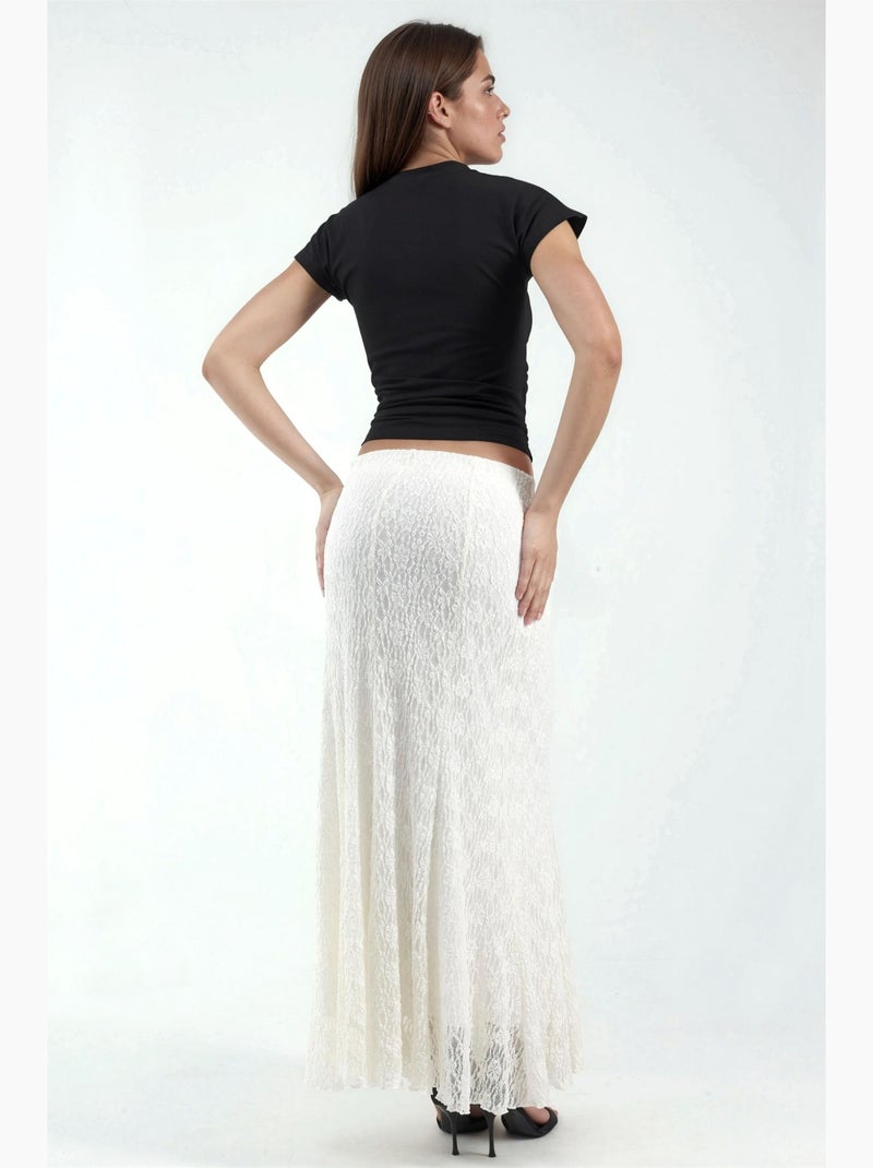 Gonna maxi in pizzo a vita alta hiccup Crema - Kiabi