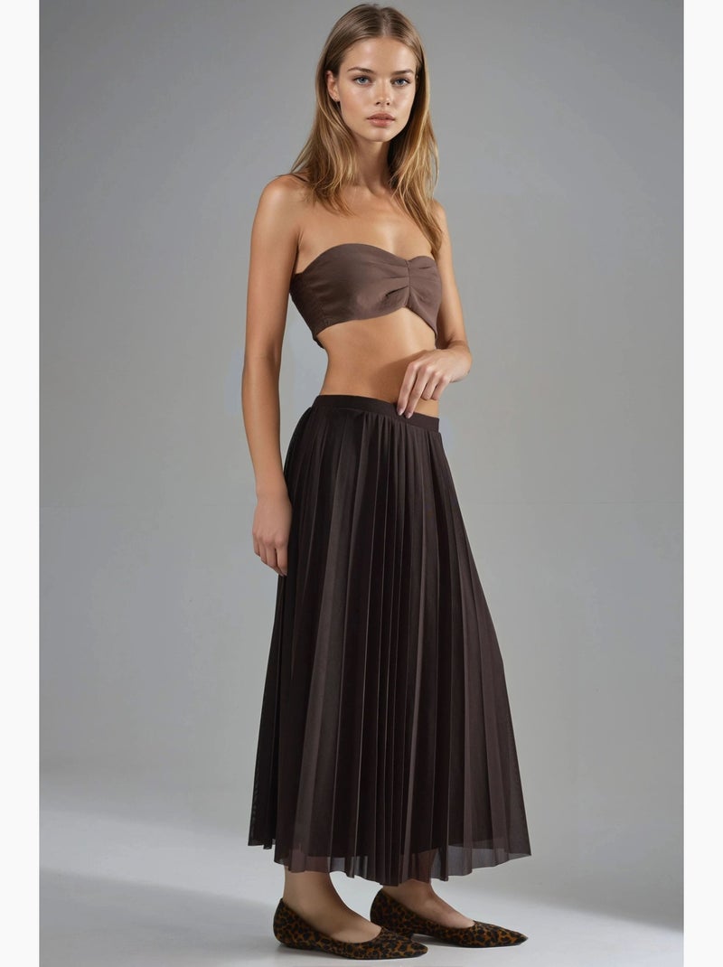 Gonna maxi in tulle a vita media busem Marrone scuro - Kiabi