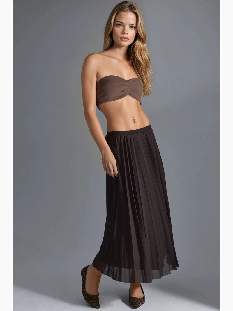 Gonna maxi in tulle a vita media busem Marrone scuro - Kiabi