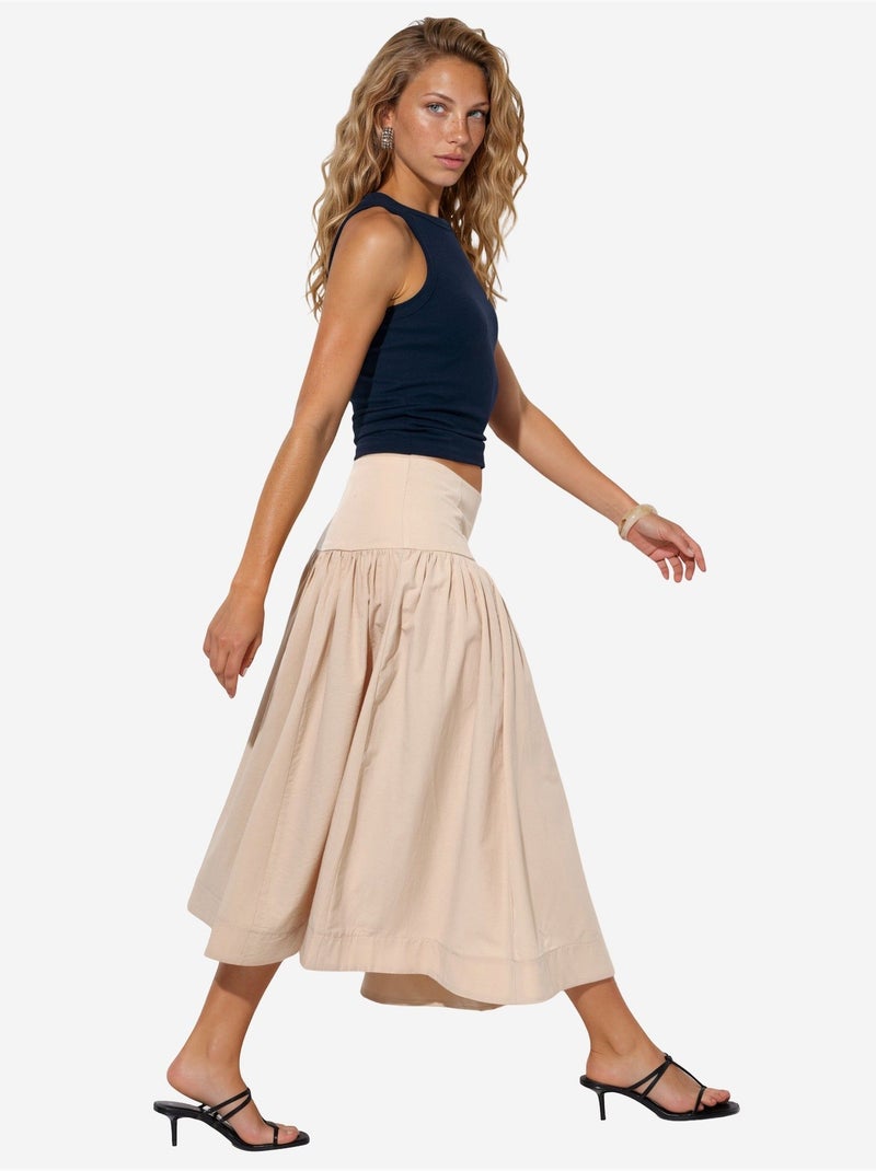 Gonna midi a linea a a vita alta busem Beige argilla - Kiabi