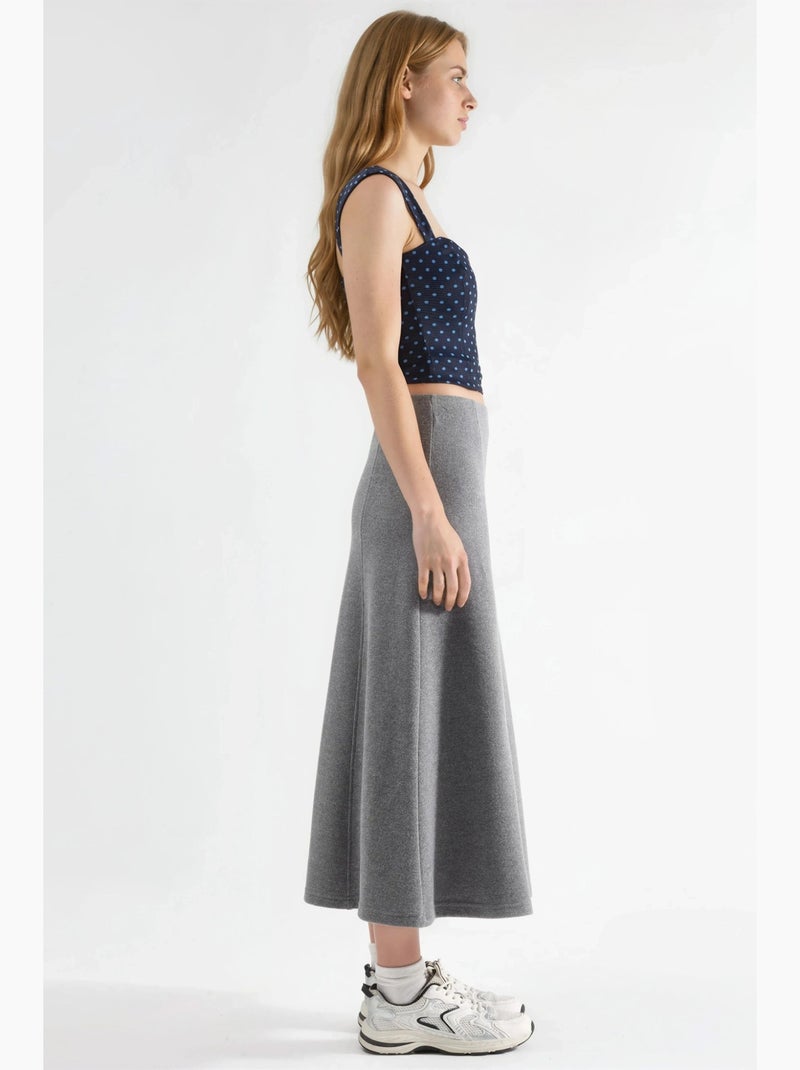 Gonna midi a linea a dalla texture morbida busem Grigio scuro - Kiabi