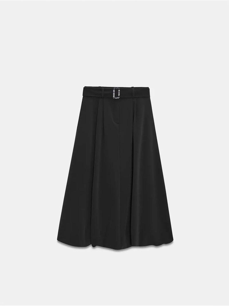 Gonna midi a palloncino a vita alta con cintura dilvin Nero - Kiabi