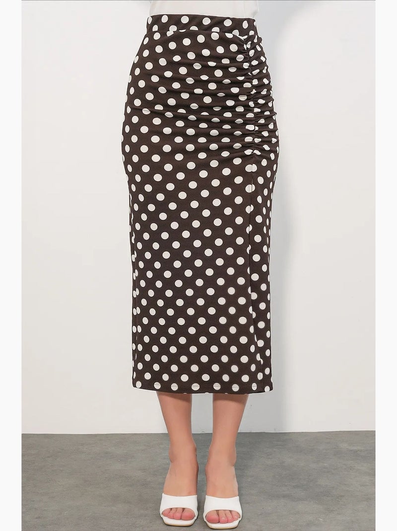 Gonna midi a pois a vita alta bdart Marrone - Kiabi