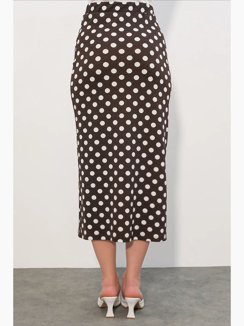 Gonna midi a pois a vita alta bdart Marrone - Kiabi