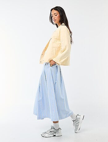 Gonna midi a trapezio a righe