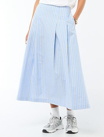 Gonna midi a trapezio a righe