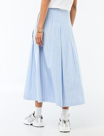 Gonna midi a trapezio a righe