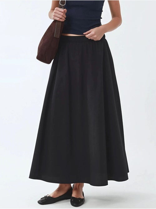 Gonna midi a vita elastica con tasche busem - Kiabi Gonna midi a vita elastica con tasche busem - Kiabi