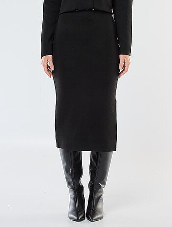 Gonna midi aderente in maglia ottoman