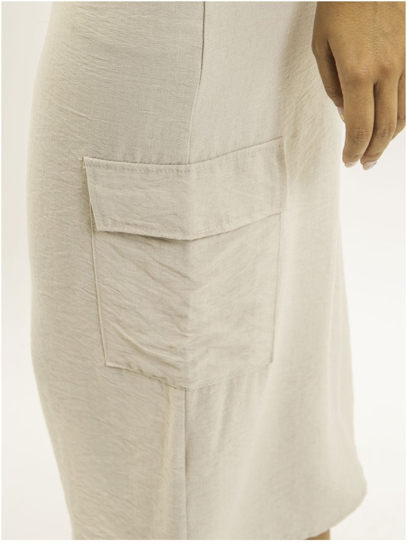 Gonna midi cargo XILITA Beige - Kiabi