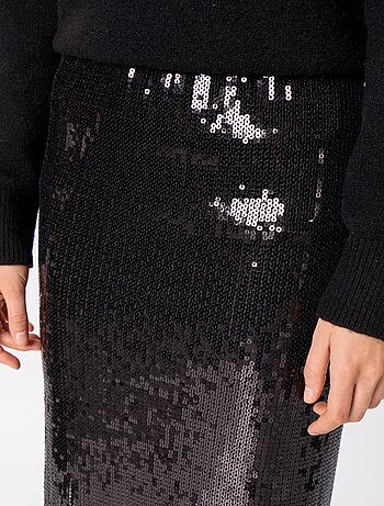 Gonna midi con paillettes e frange