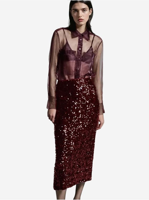 Gonna midi con paillettes e spacco - Kiabi Gonna midi con paillettes e spacco - Kiabi