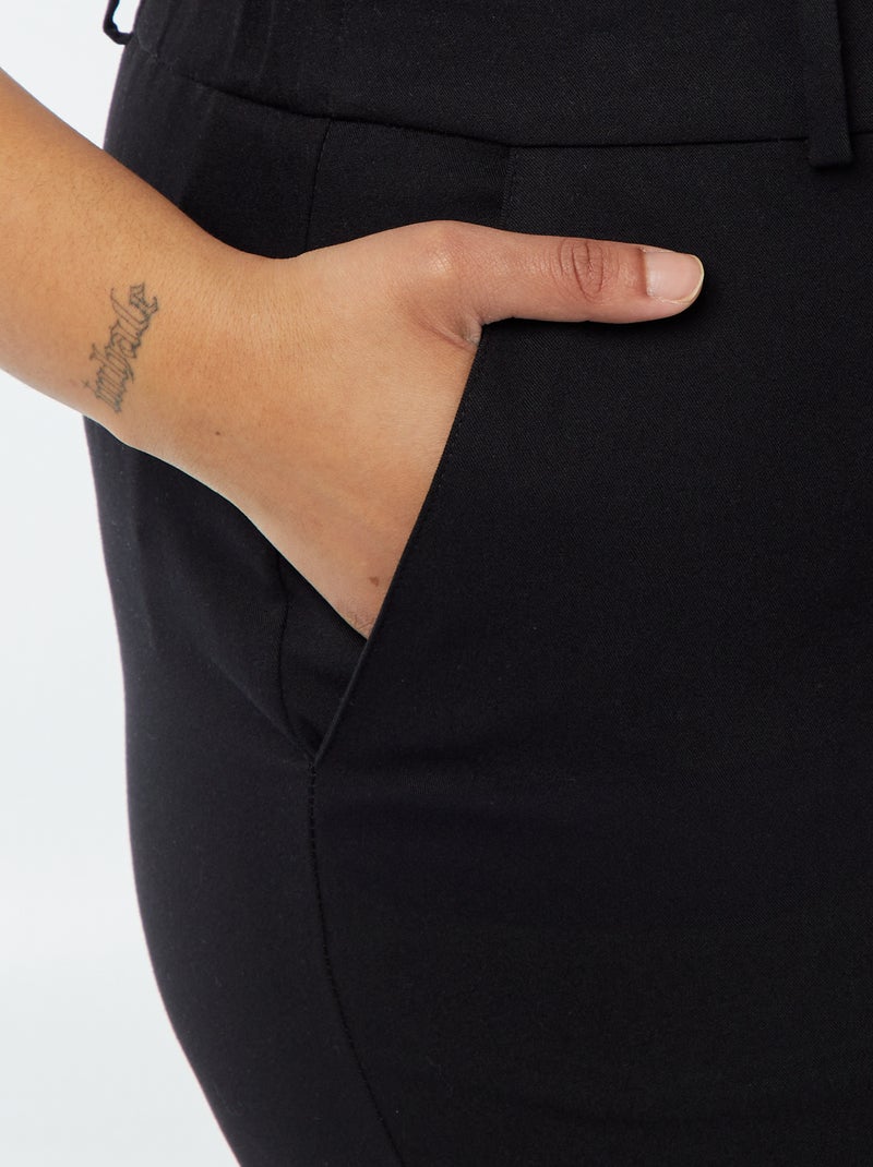 Gonna midi con spacco sul davanti nero - Kiabi