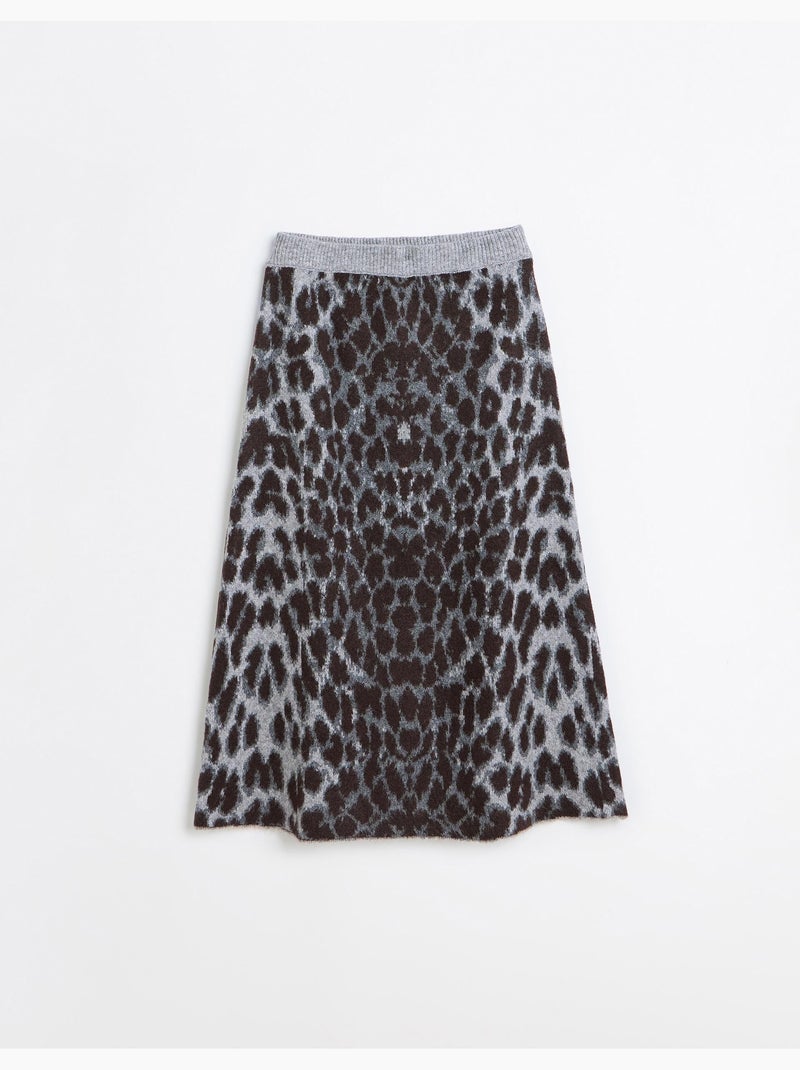 Gonna midi con stampa animalier, mo fashion Grigio - Kiabi