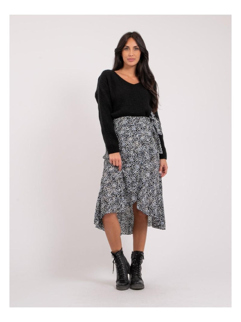 Gonna midi con stampa XISSA Blu - Kiabi