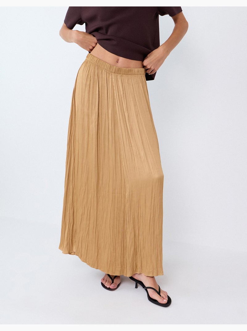 Gonna midi fluida, mo fashion Beige - Kiabi