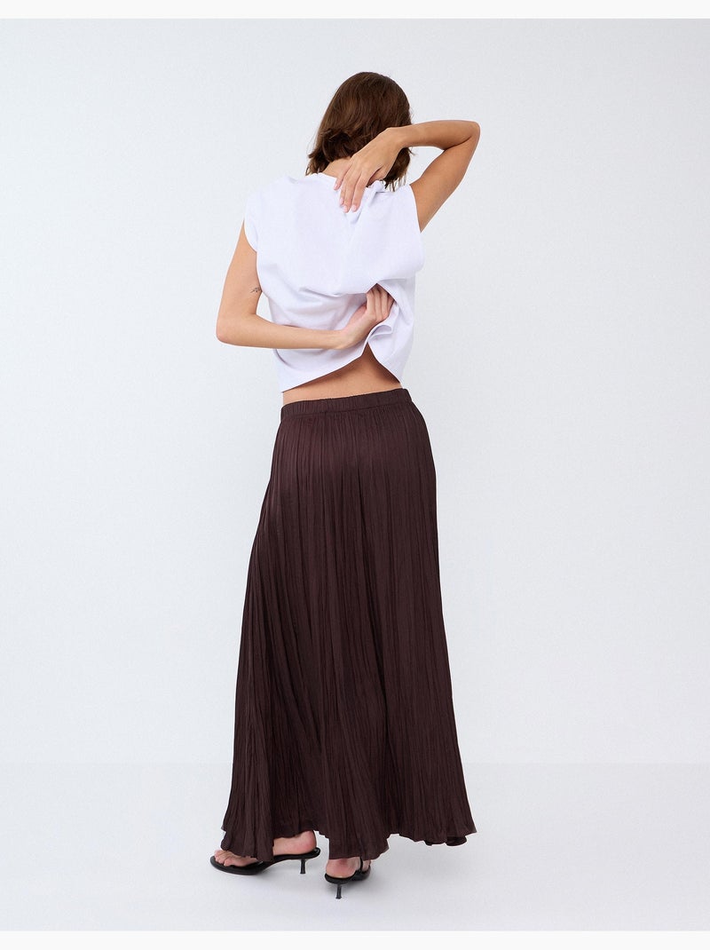 Gonna midi fluida, mo fashion Marrone - Kiabi