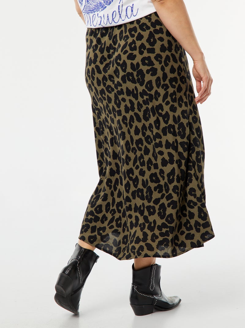 Gonna midi in crespone KAKI - Kiabi