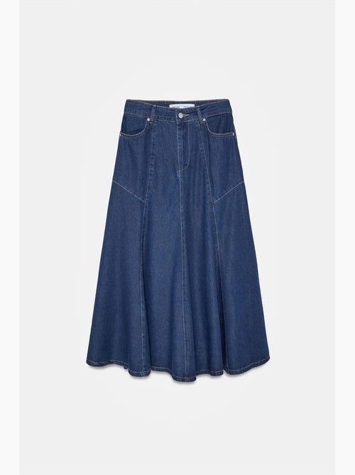 Gonna midi in denim a trapezio a vita alta dilvin - Kiabi Gonna midi in denim a trapezio a vita alta dilvin - Kiabi