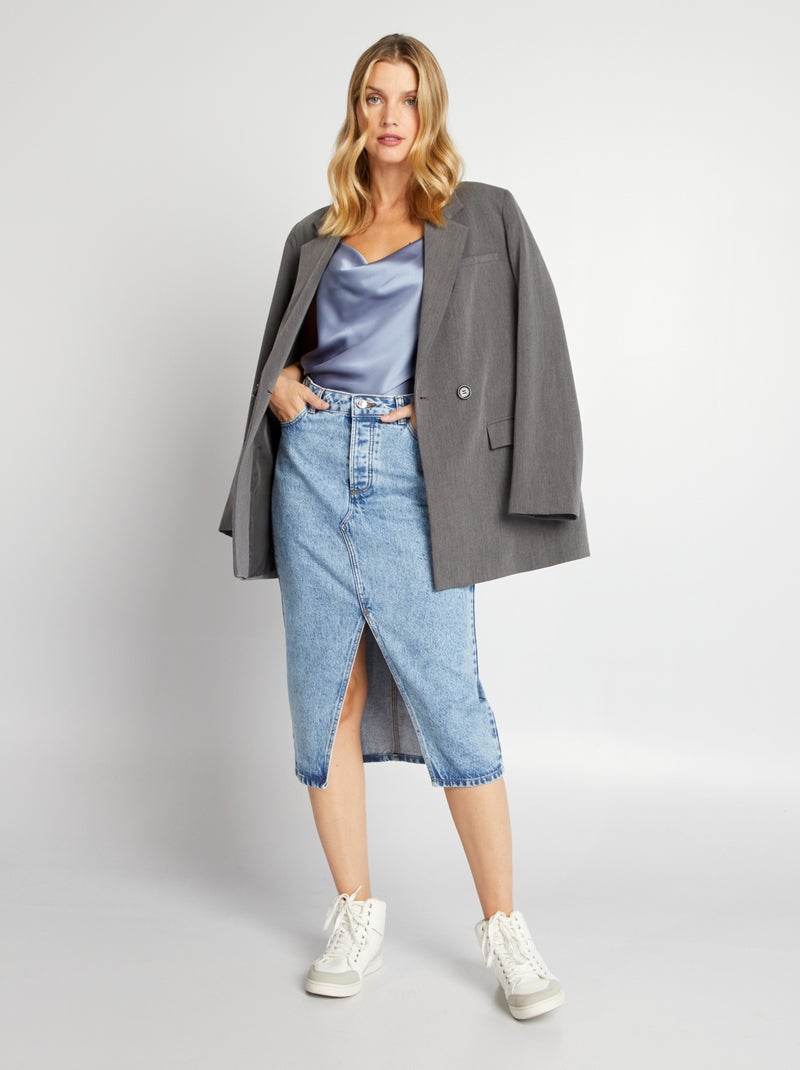 Gonna midi in denim BLU - Kiabi