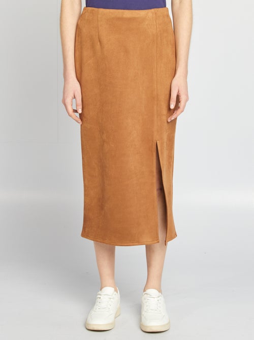 Gonna midi in finto camoscio - Kiabi