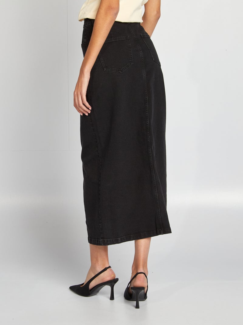 Gonna midi in jeans con apertura con bottoni GRIGIO - Kiabi