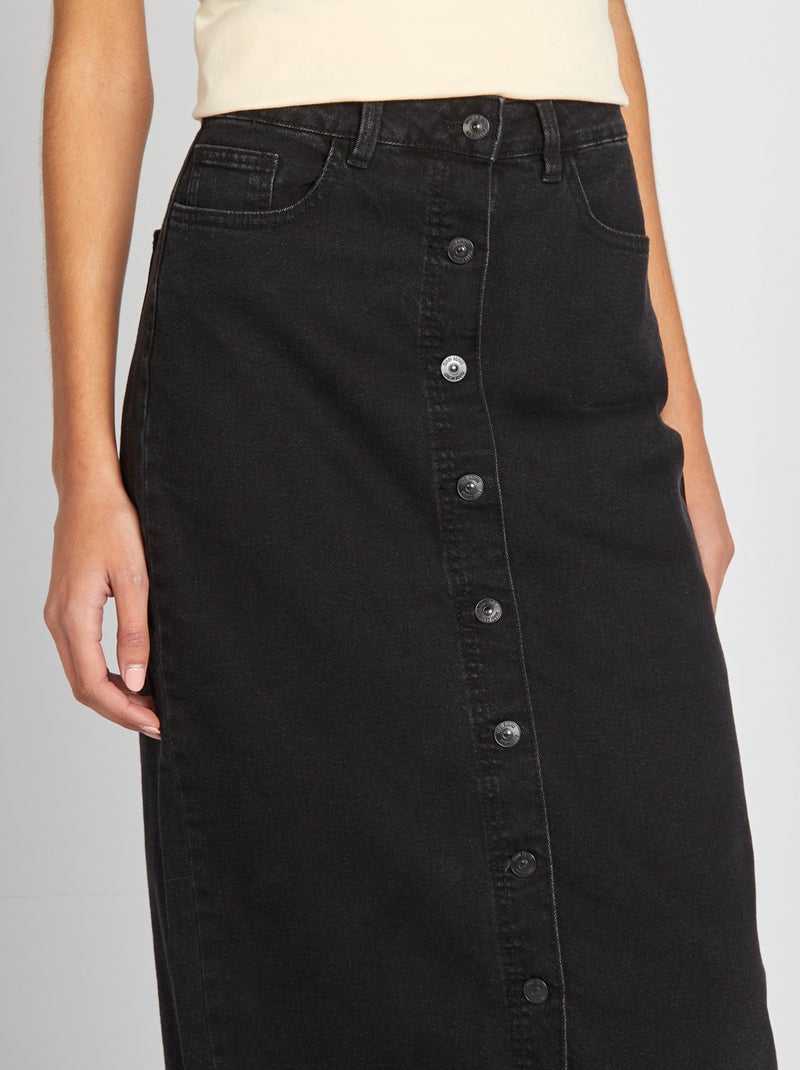 Gonna midi in jeans con apertura con bottoni GRIGIO - Kiabi