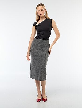 Gonna midi in maglia ottoman