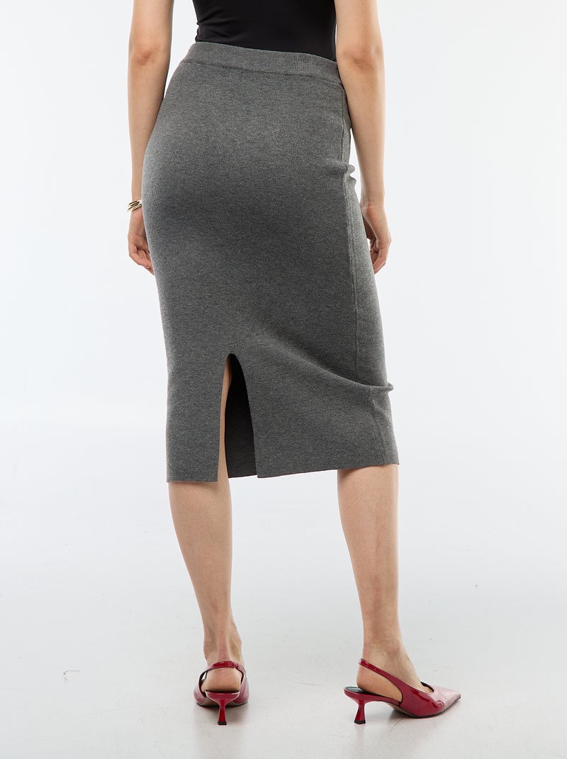 Gonna midi in maglia ottoman Grigio - Kiabi