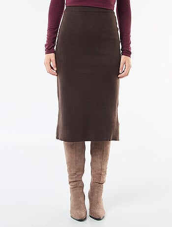 Gonna midi in maglia ottoman