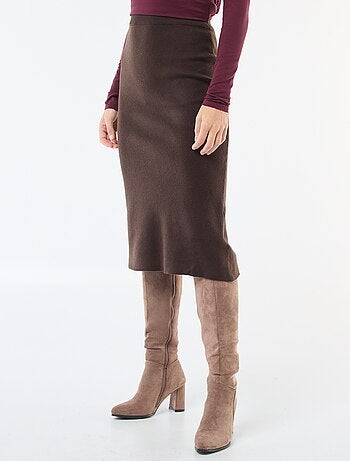 Gonna midi in maglia ottoman