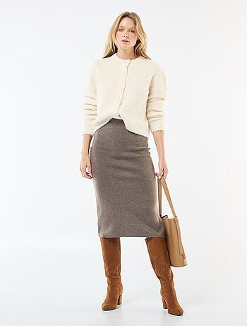Gonna midi in maglia ottoman