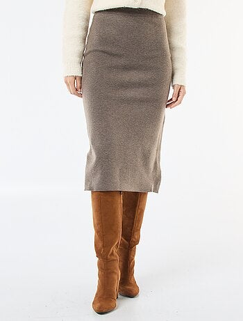 Gonna midi in maglia ottoman