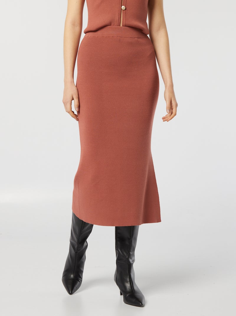 Gonna midi in maglia ROSA - Kiabi