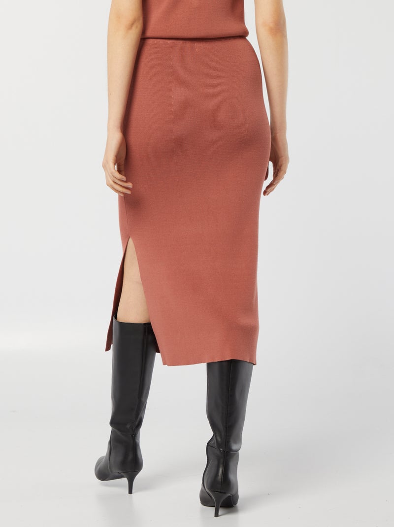 Gonna midi in maglia ROSA - Kiabi