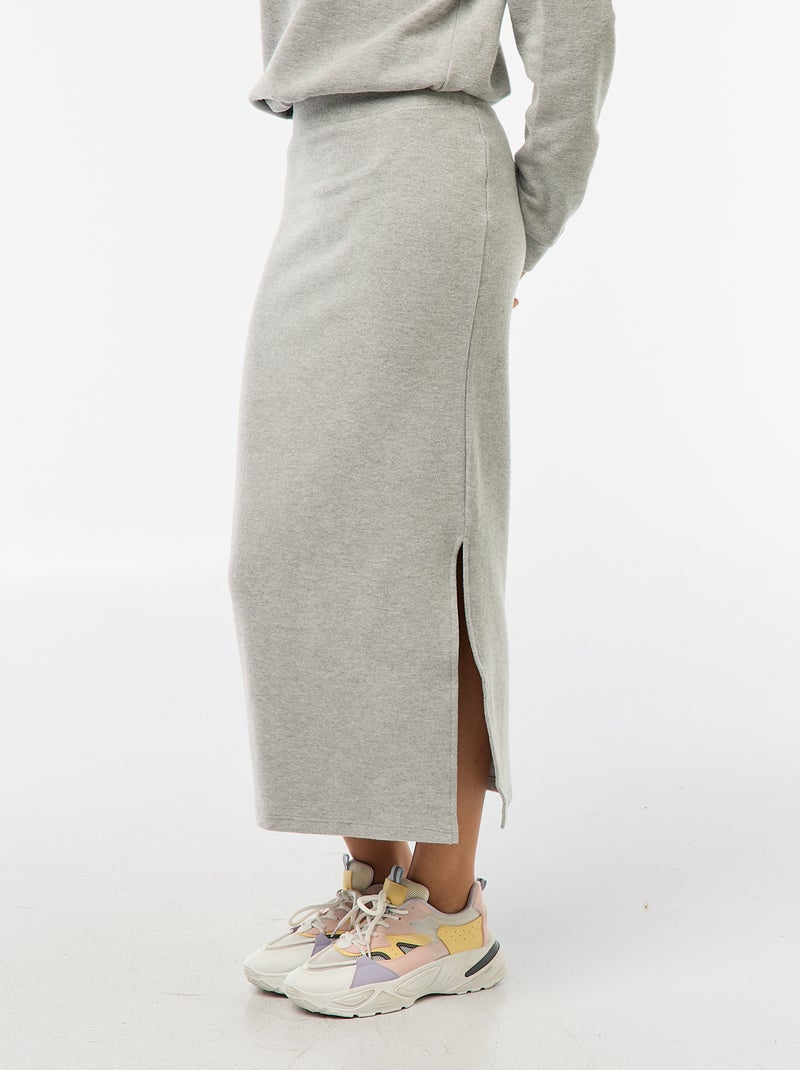 Gonna midi in maglia soffice Grigio - Kiabi