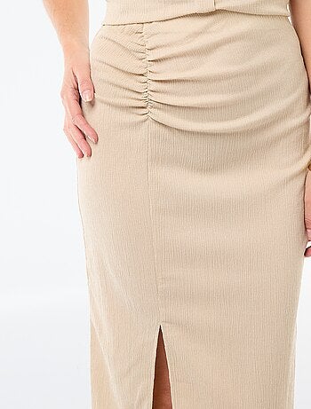 Gonna midi in maglia texturizzata