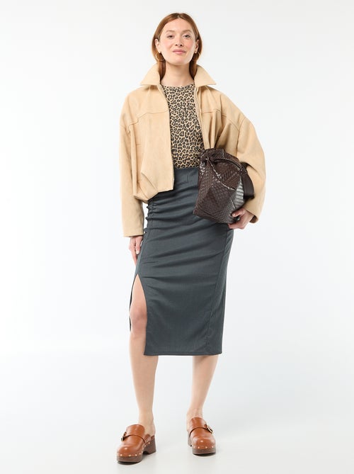 Gonna midi in maglia texturizzata - Kiabi