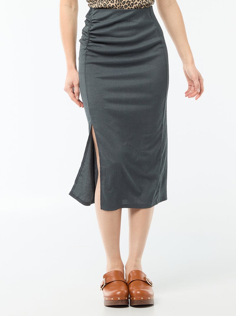 Gonna midi in maglia texturizzata Grigio - Kiabi